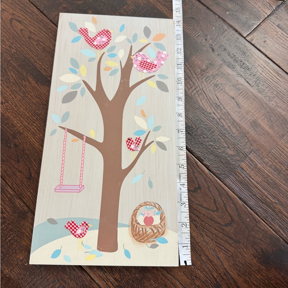 Pottery Barn Kids Woodland Tree & Birds Wall Art Panel – Pink, Brown, Red, Blue - Picture 14 of 14